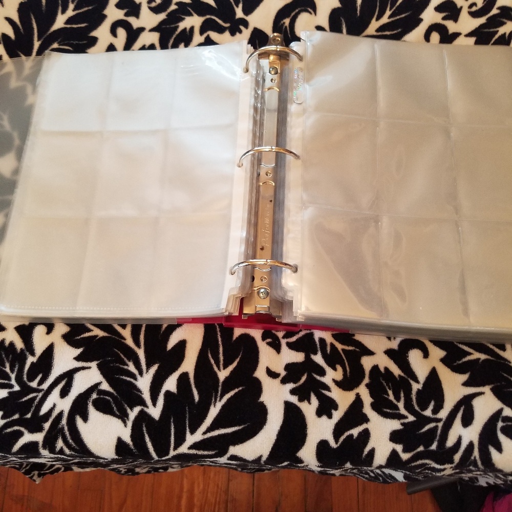 Notebook with baseball card holders